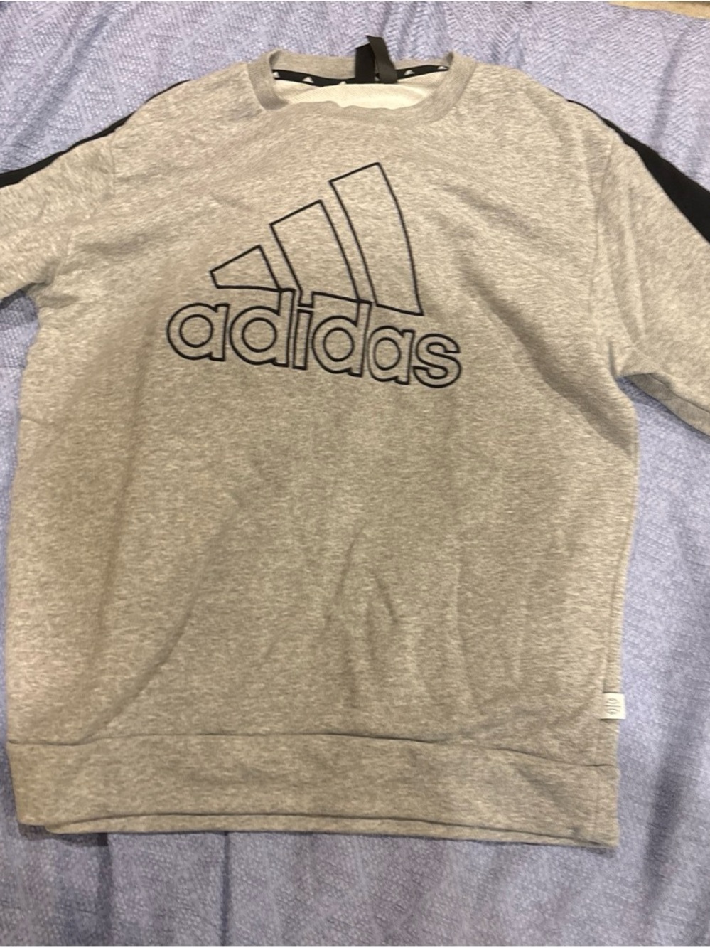 adidas Gray Crewneck Sweatshirt with Black Logo